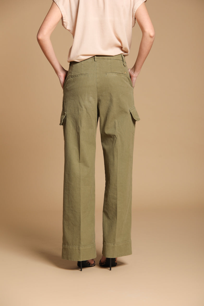 New York Studio women's Cargo Pants in slub cotton panama wide leg