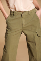 New York Studio women's Cargo Pants in slub cotton panama wide leg