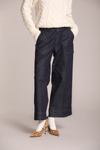 Foto 1 Dallas Wide pantaloni cargo donna in denim stretch wide leg