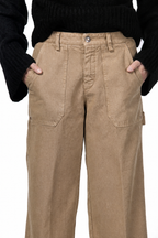 Dallas Wide pantalón chino de mujer en canvas straight fit