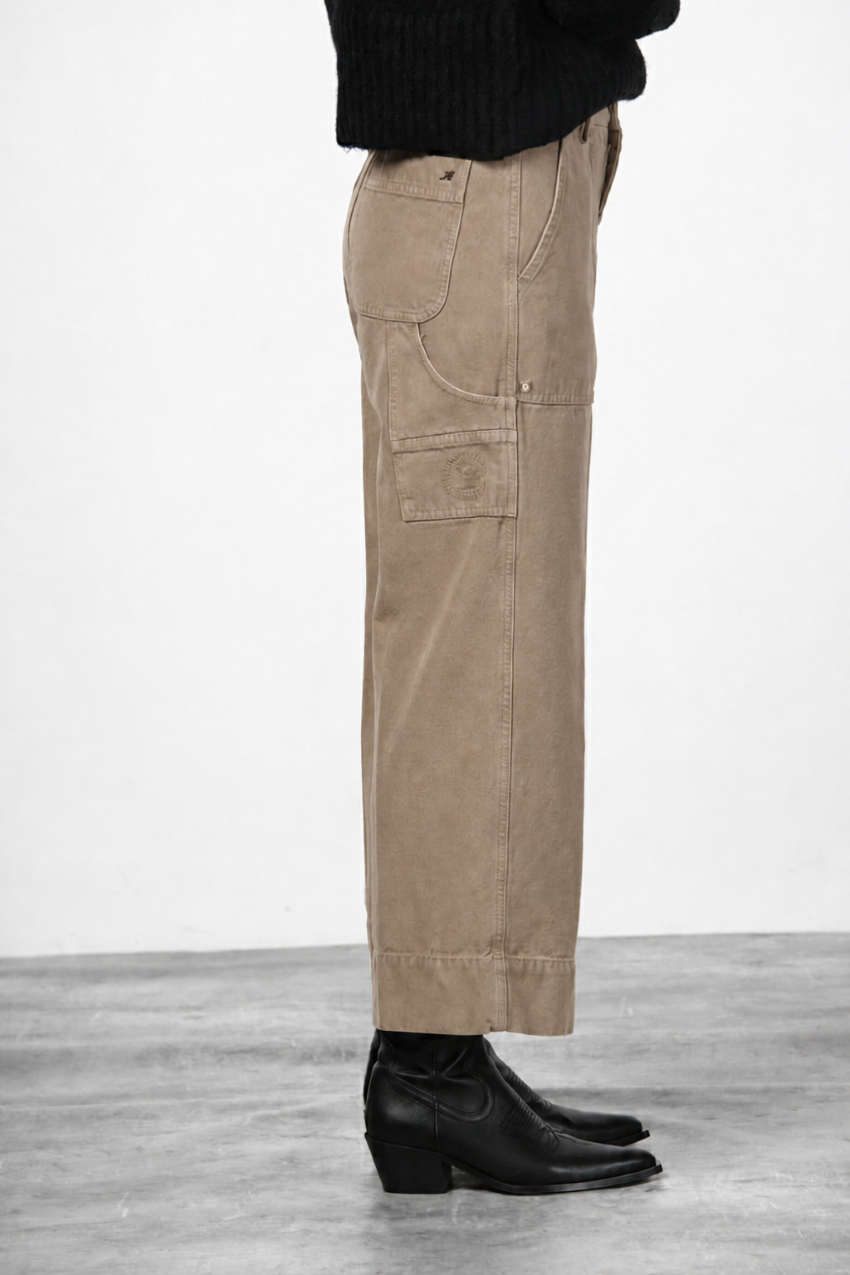 Dallas Wide pantalón chino de mujer en canvas straight fit
