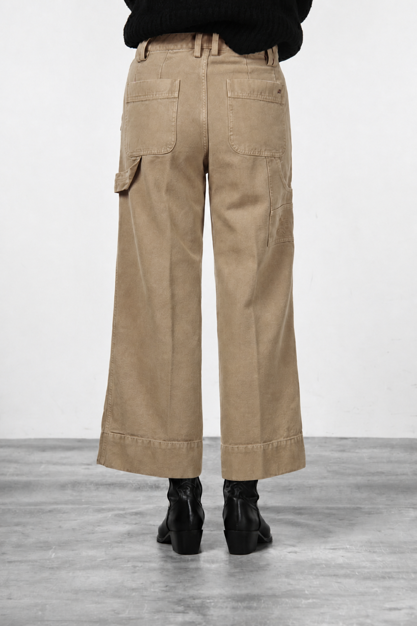 Dallas Wide pantalón chino de mujer en canvas straight fit
