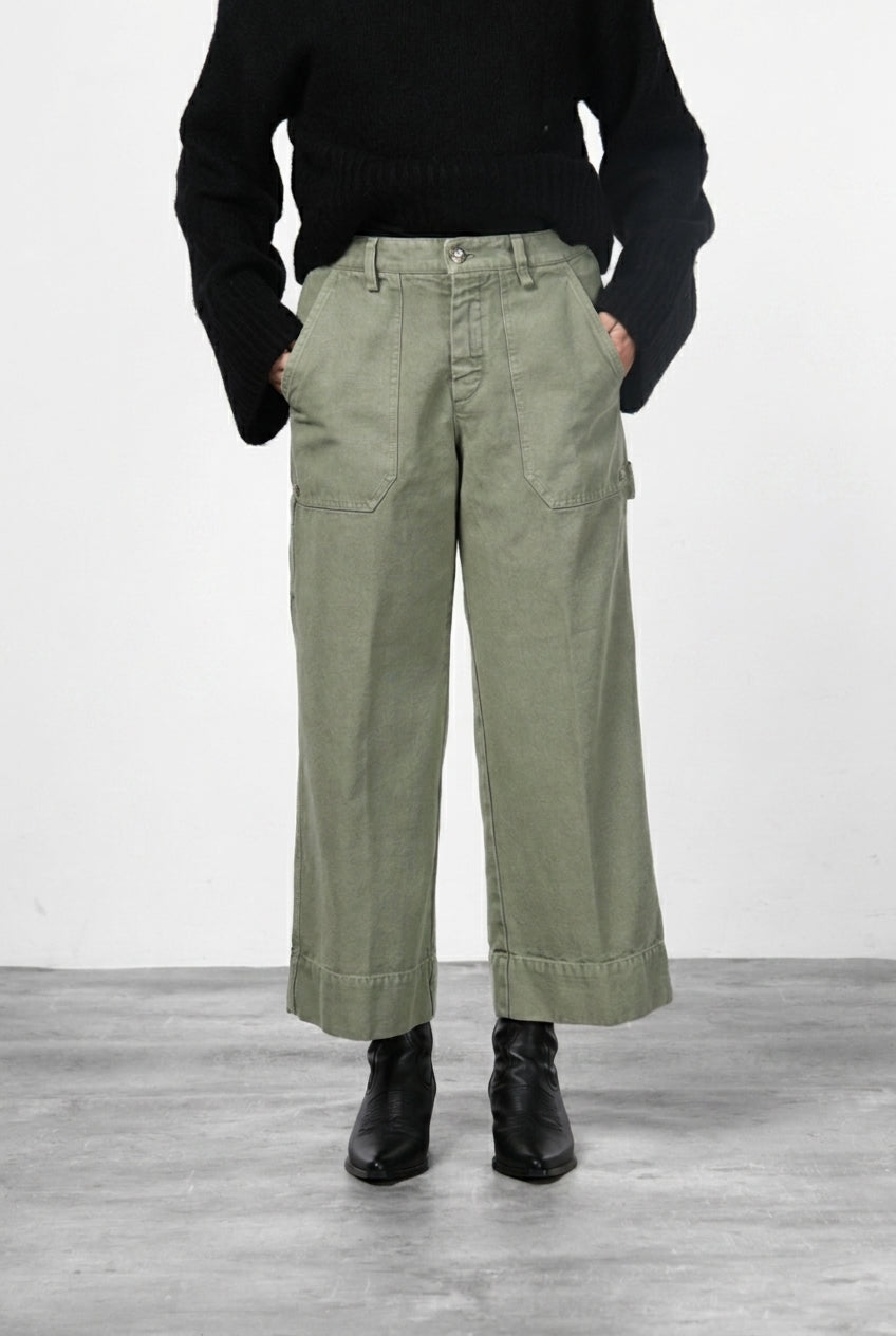 Dallas Wide pantalone chino donna in canvas straight fit