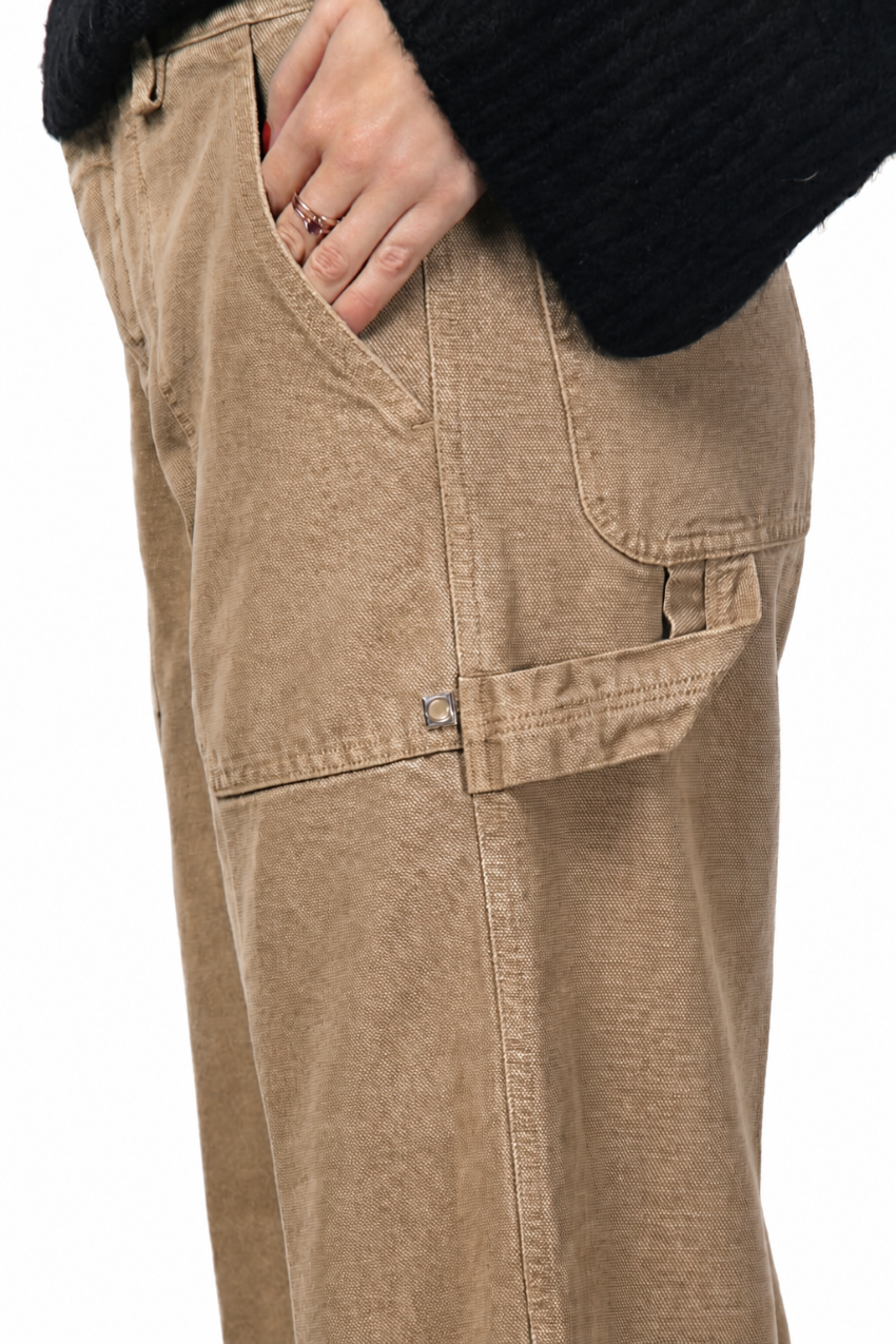 Dallas Wide pantalón chino de mujer en canvas straight fit
