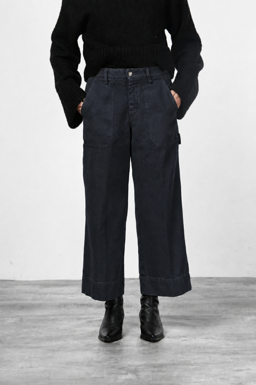 Dallas Wide pantalón chino de mujer en canvas straight fit
