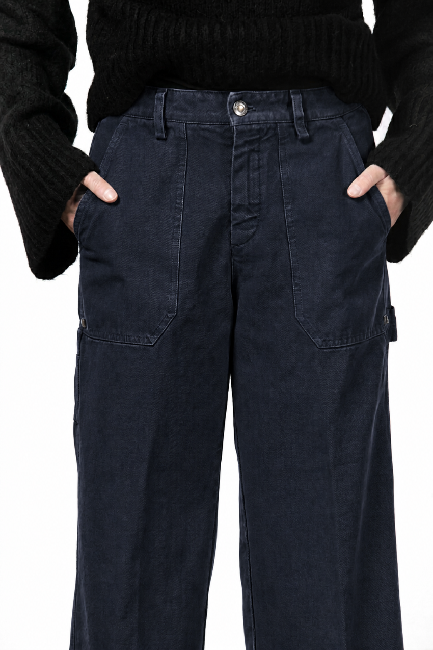 Dallas Wide pantalón chino de mujer en canvas straight fit
