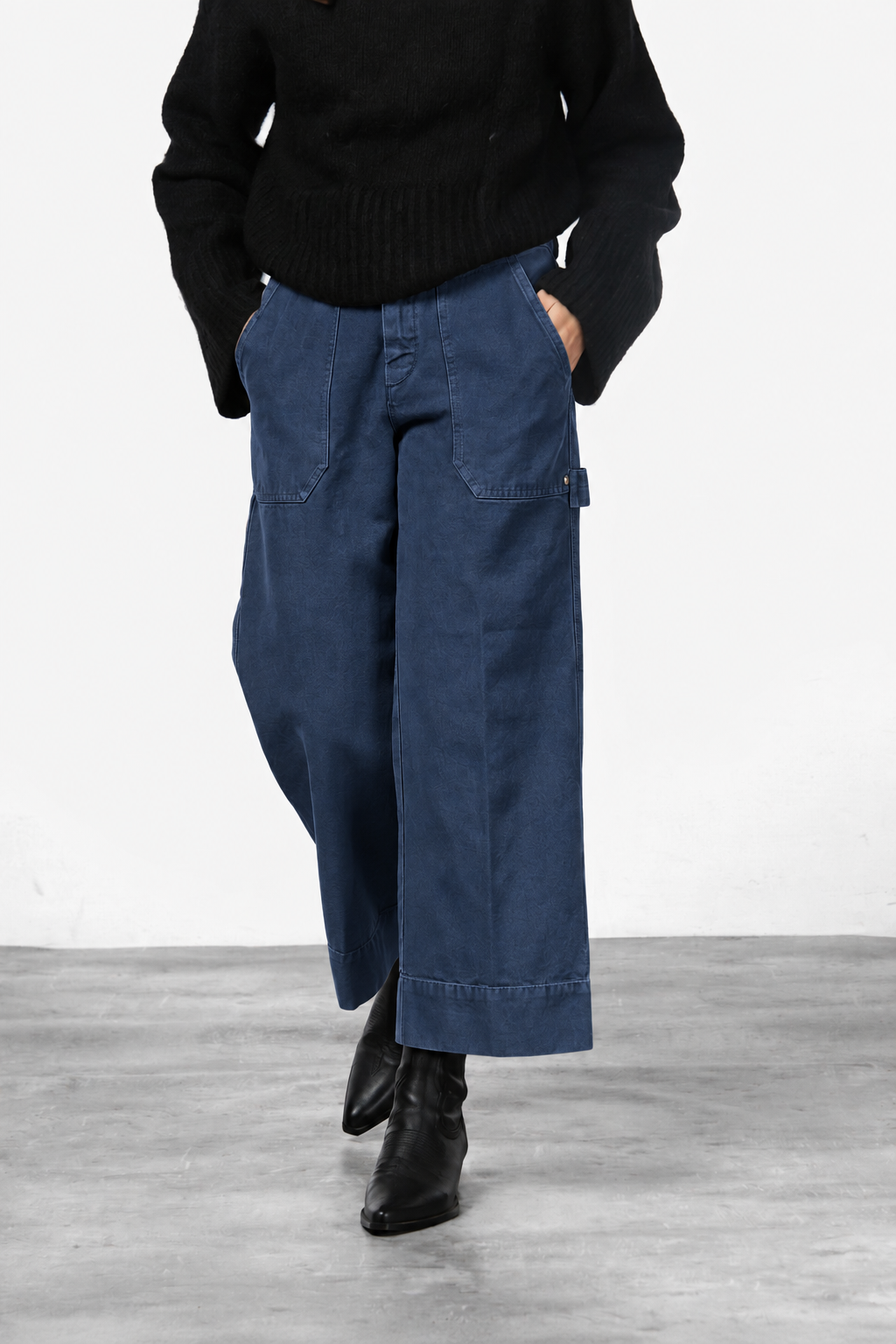 Dallas Wide pantalón chino de mujer en canvas straight fit
