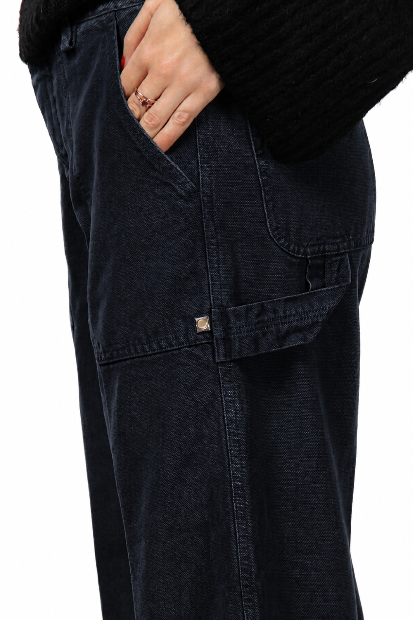 Dallas Wide pantalón chino de mujer en canvas straight fit
