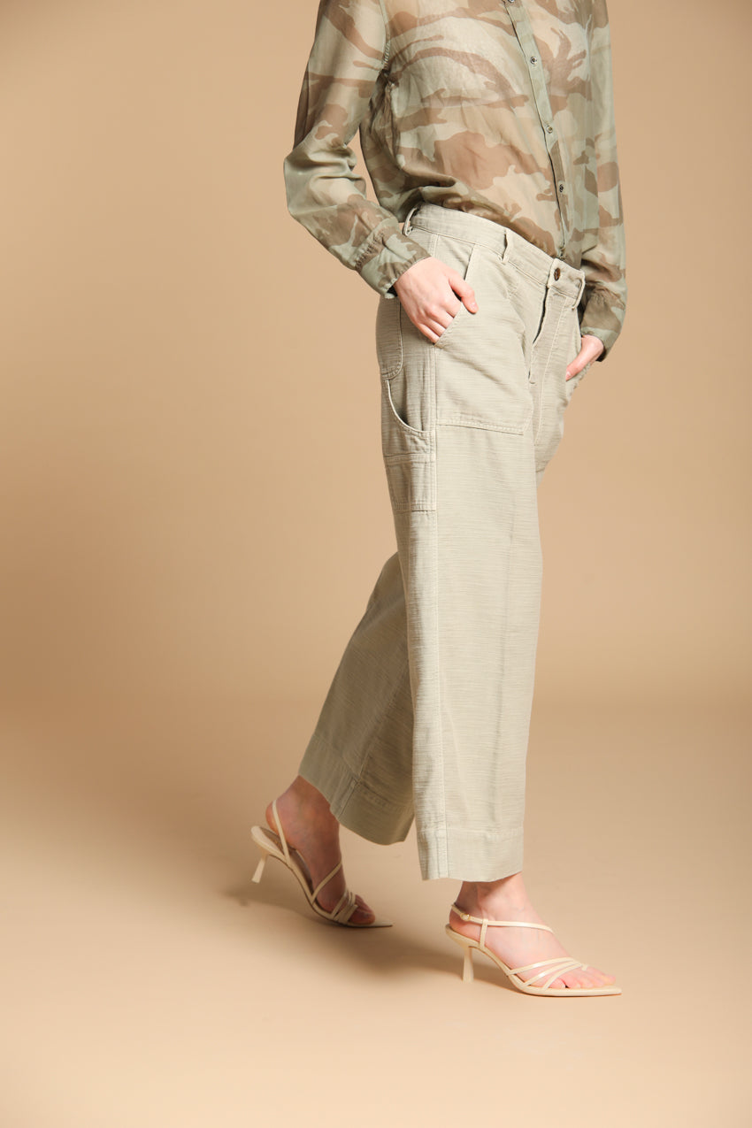Dallas Wide pantaloni cargo donna in saten wide leg