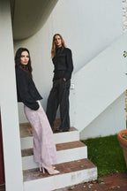 Dallas Wide pantaloni cargo donna in gabardina wide leg