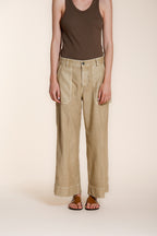 Dallas Wide women's cargo pants in slub cotton straight fit