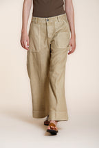 Dallas Wide women's cargo pants in slub cotton straight fit
