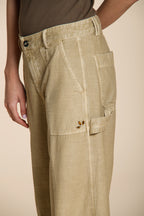 Dallas Wide women's cargo pants in slub cotton straight fit
