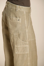 Dallas Wide women's cargo pants in slub cotton straight fit