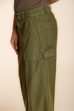 Dallas Wide pantalon cargo femme en coton flammé straight fit