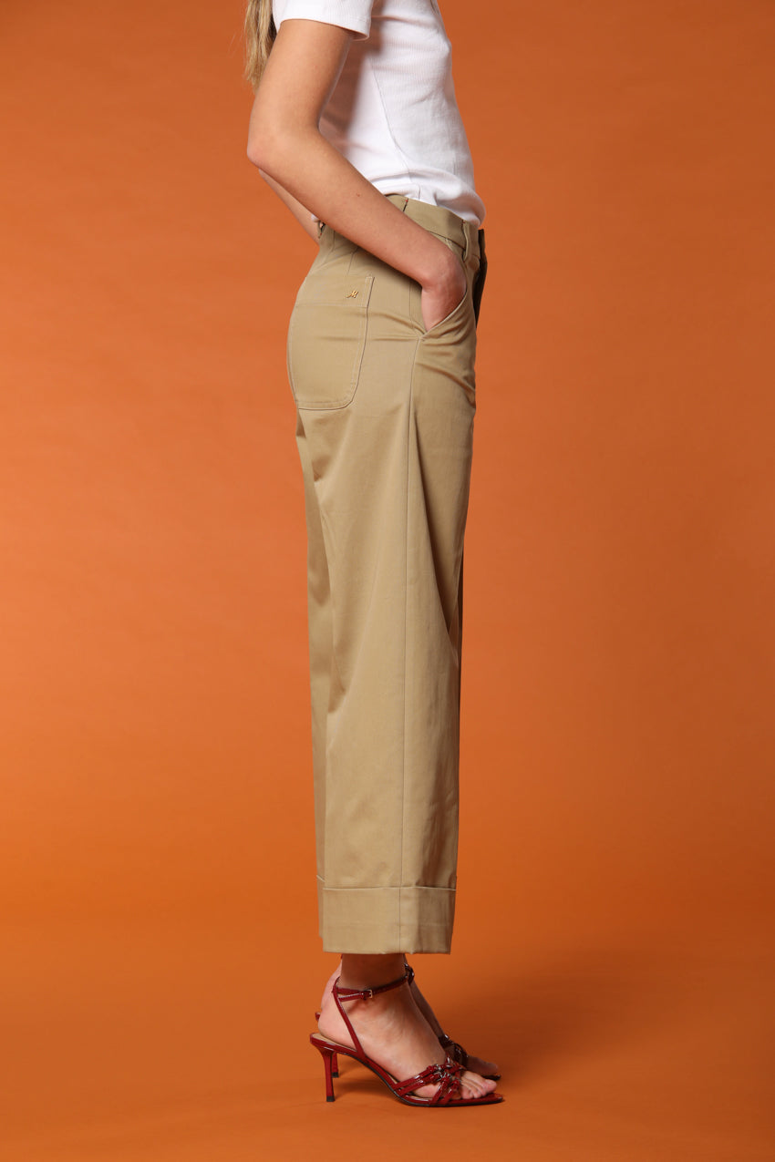 New York Studio Cropped pantalon chino femme en Twill de Coton coupe Relaxed