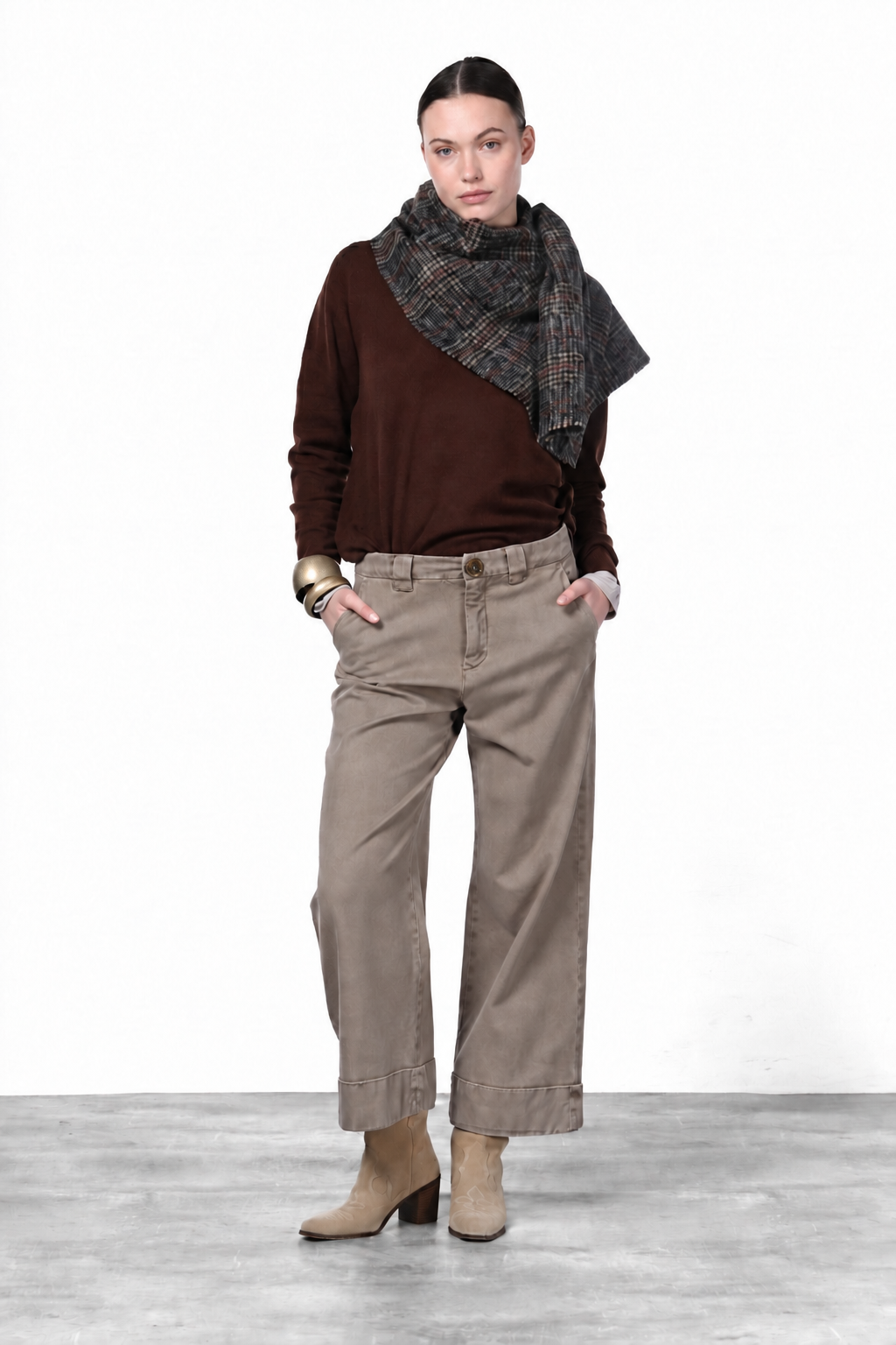 New York Studio Crop Chinohose für Damen aus Stretch-Twill mit straight fit