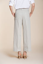 New York Studio Cropped pantalon chino femme en lin et coton straight fit