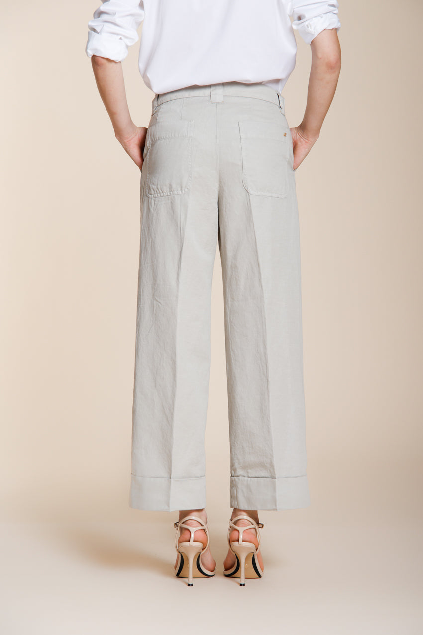 New York Studio Cropped pantalón chino mujer en lino y algodón straight fit