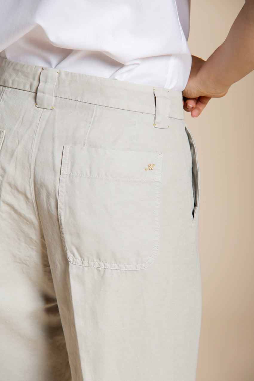 New York Studio Cropped Damen Chinohose aus Leinen und Baumwolle straight fit