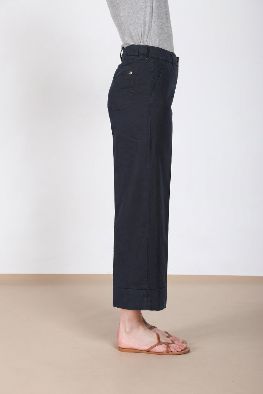 New York Studio Cropped pantalone chino donna in lino e cotone straight fit