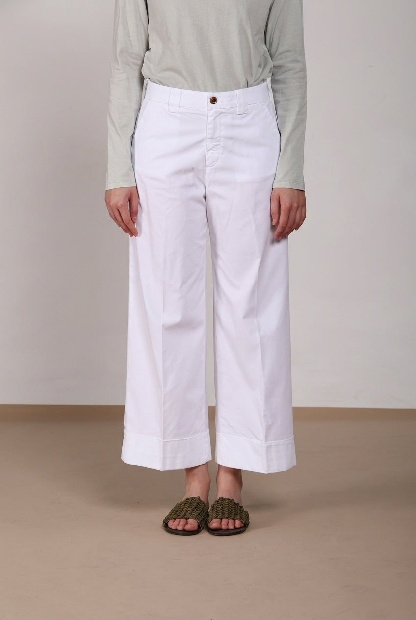 New York Studio Cropped pantalón chino mujer en gabardina straight fit