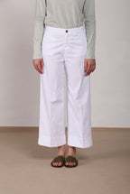New York Studio Cropped pantalón chino mujer en gabardina straight fit
