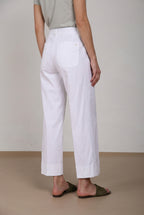 New York Studio Cropped pantalón chino mujer en gabardina straight fit