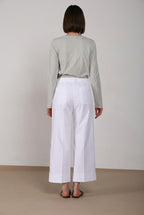 New York Studio Cropped pantalón chino mujer en gabardina straight fit