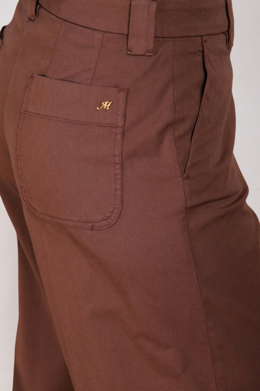 New York Studio Cropped pantalone chino donna in gabardina straight fit