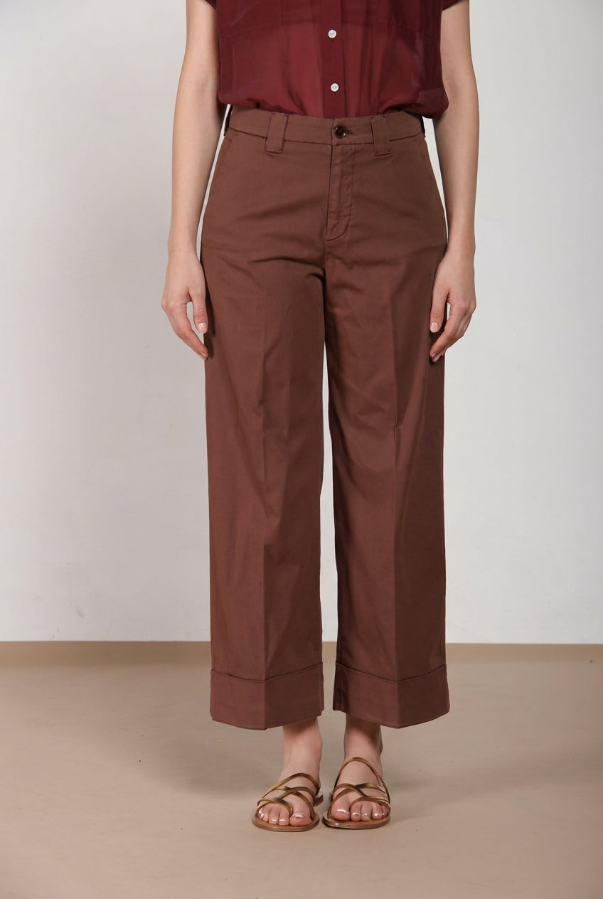 New York Studio Cropped pantalone chino donna in gabardina straight fit