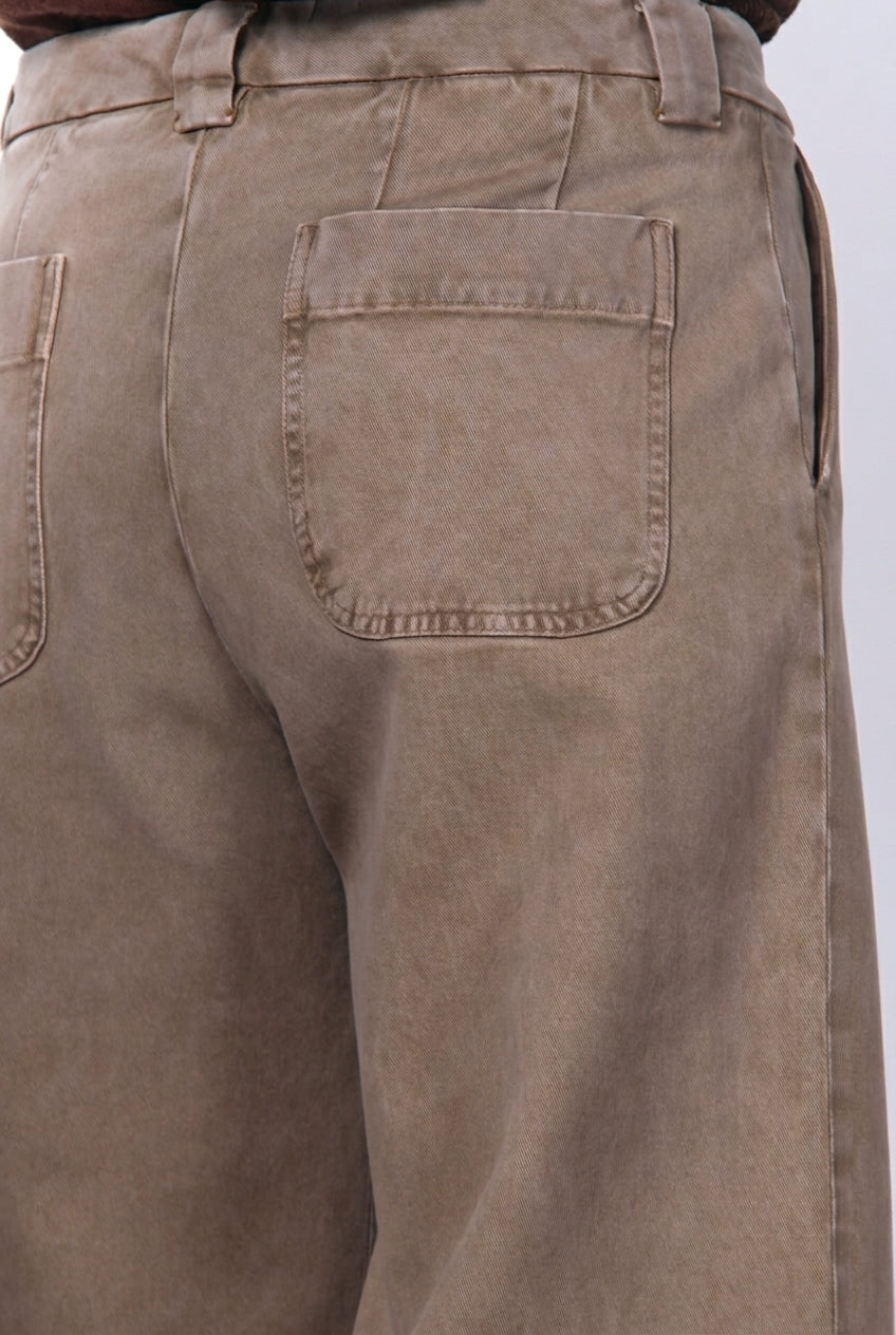 New York Studio Crop pantalon chino femme en twill stretch straight fit