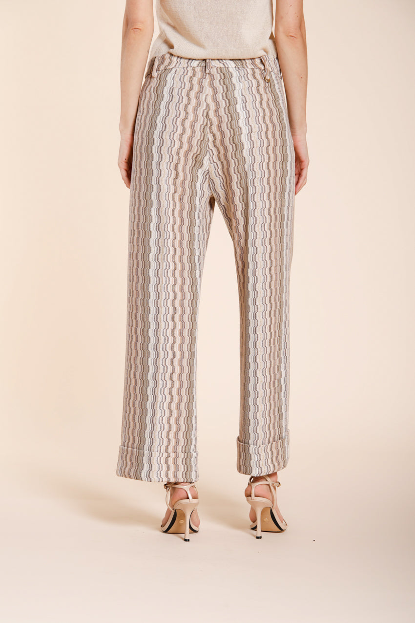 New York Studio Cropped City pantalón chino mujer en jersey de rayas straight fit