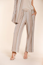 New York Studio Cropped City women's chino pants in striped jersey straight fit