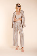 New York Studio Cropped City pantalón chino mujer en jersey de rayas straight fit