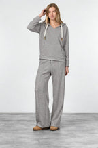 New York Studio Elax Chinohose für Damen aus Jersey mit Strickeffekt und straight fit