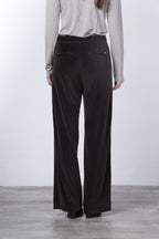 New York Studio Elax pantalone chino donna in velluto a costa larga straight fit