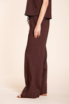 New York Studio Elax women's chino jogger pants in linen blend canvas straight fit