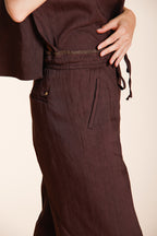 New York Studio Elax women's chino jogger pants in linen blend canvas straight fit