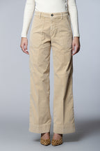 Dallas Wide L pantalon cargo femme en velours 1000 raies wide leg