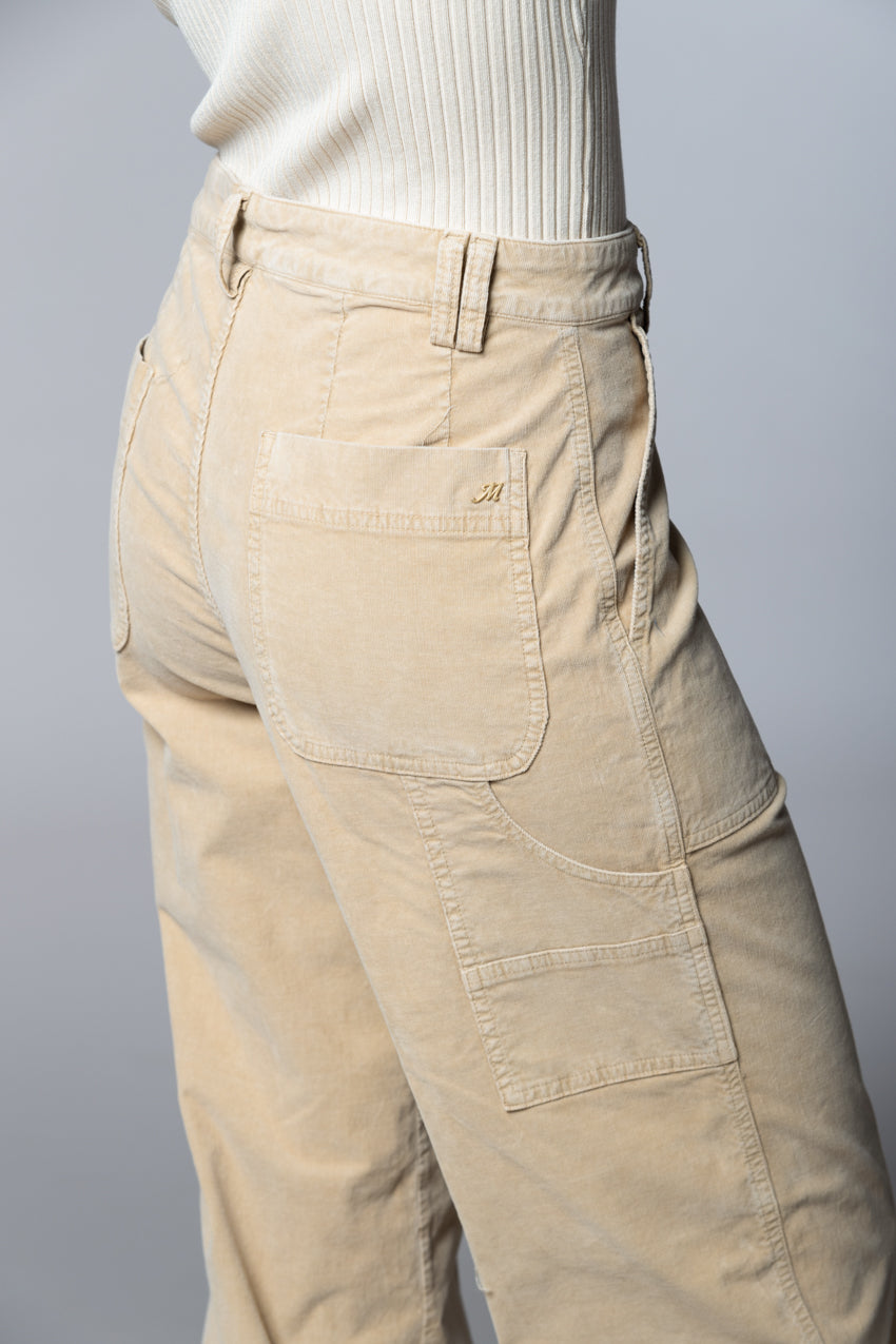 Dallas Wide L pantalon cargo femme en velours côtelé 1000 raies wide leg