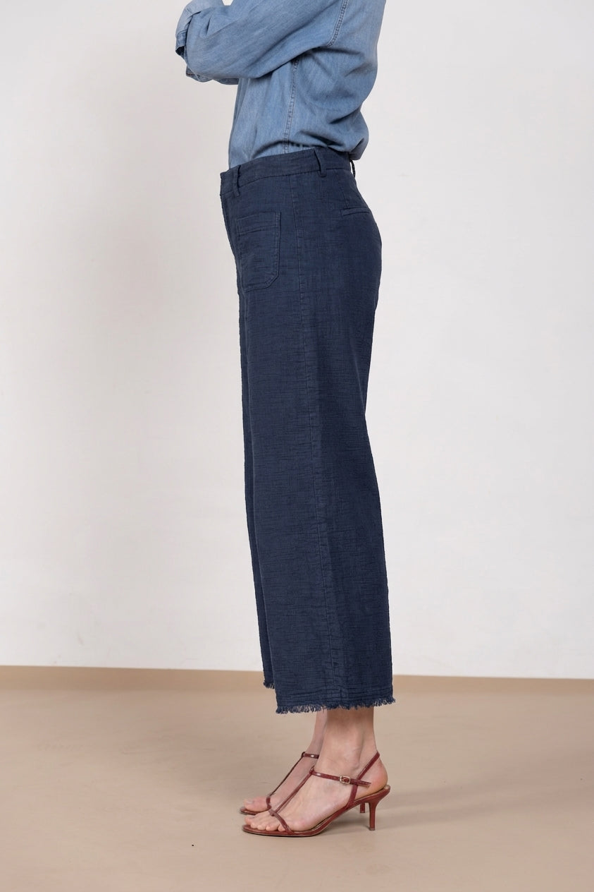 New York Studio Cropped pantalone chino donna in stuoia straight fit