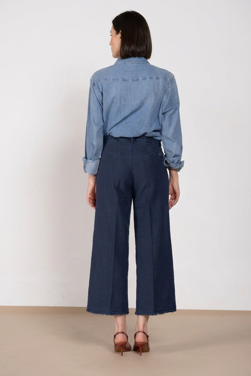 New York Studio Cropped pantalone chino donna in stuoia straight fit