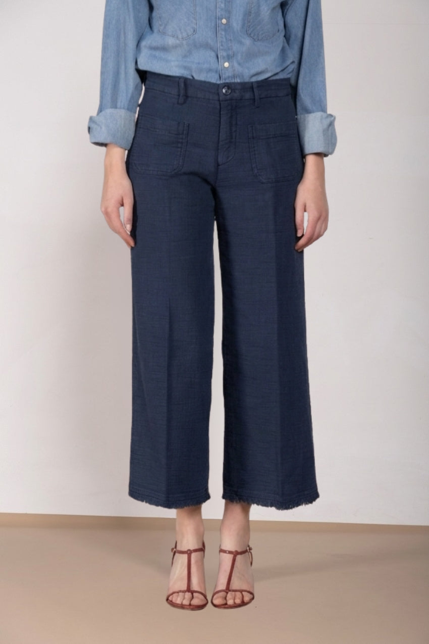 New York Studio Cropped pantalone chino donna in stuoia straight fit