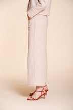 New York Studio Cropped Damen Chino Hose aus Mattenbindung straight fit