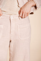 New York Studio Cropped Damen Chino Hose aus Mattenbindung straight fit