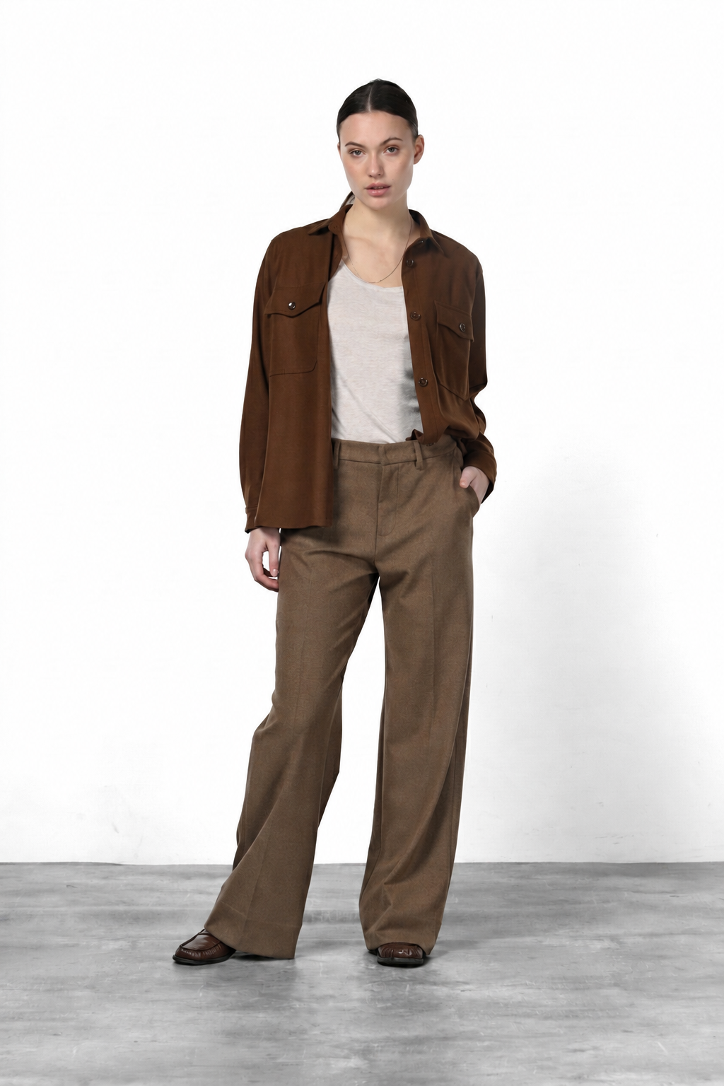 New York Studio Tailored pantalón chino de mujer en jersey franela straight fit