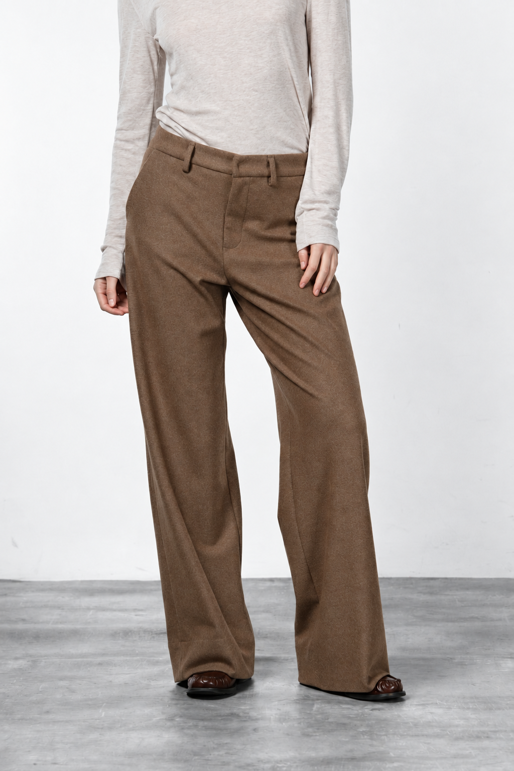 New York Studio Tailored pantalón chino de mujer en jersey franela straight fit