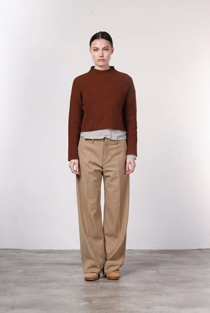 New York Studio Tailored Damen-Chinohose aus Wolle im Straight Fit