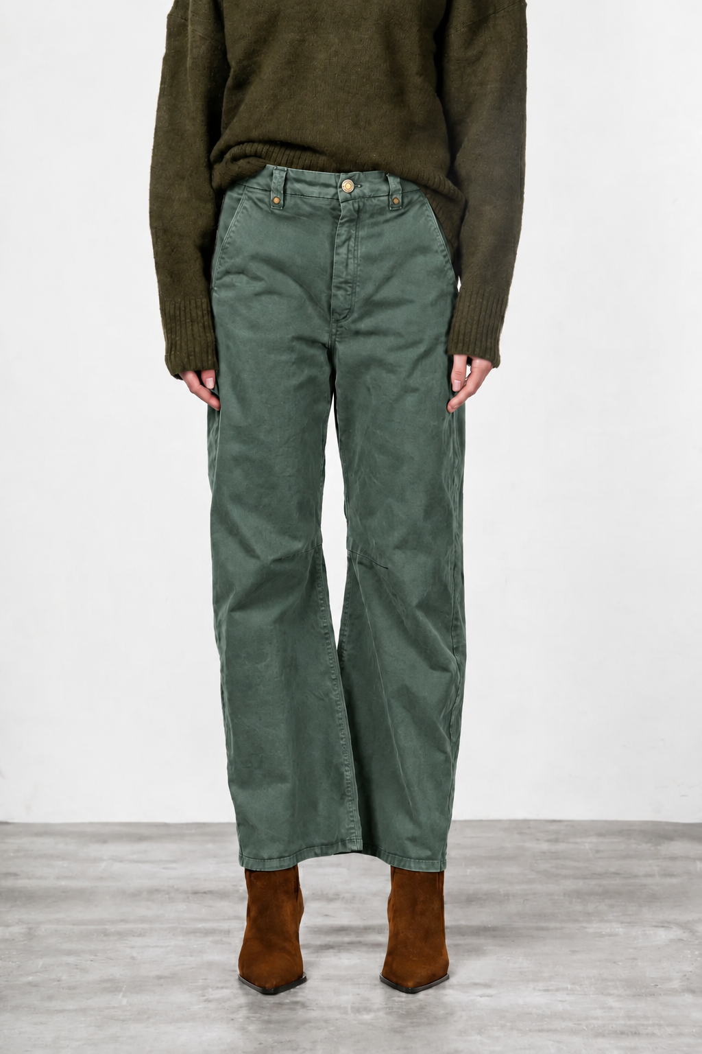 Vivienne City pantalón chino de mujer en gabardina balloon fit